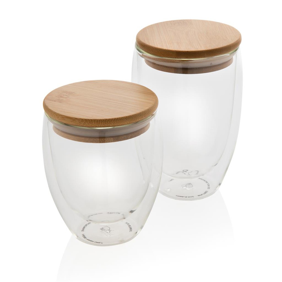 Coffret 2 tasses en verre à double paroi de 250 ml avec sous-verre en  bambou - Manti