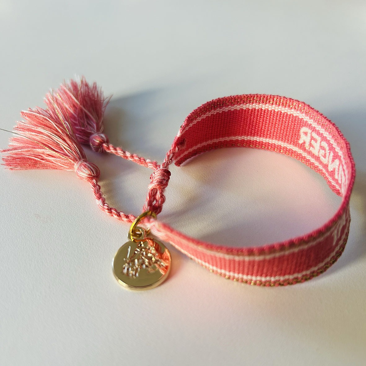 Bracelet coton tisse brode tisse pompoms personnalise_2